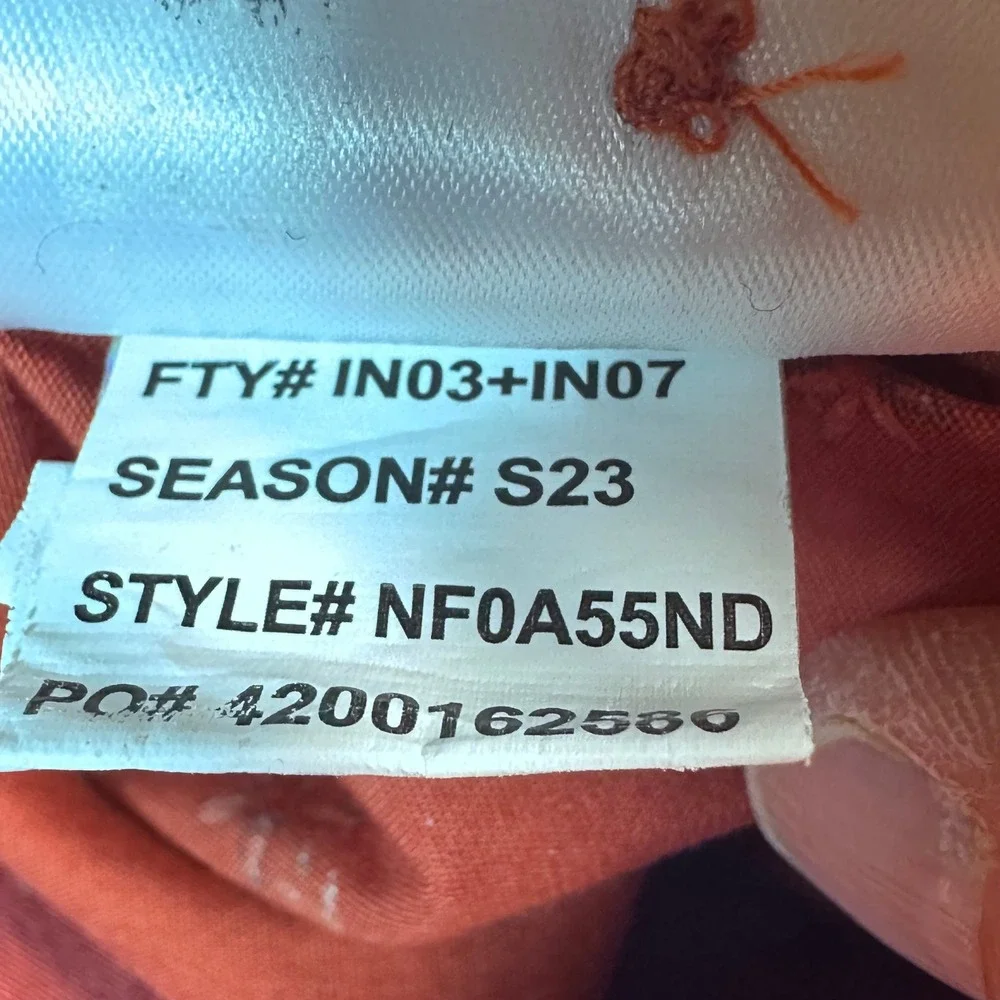 The North Face Button Up‎ Shirt Mens Large Orange Floral Short Sleeve NF0A55ND